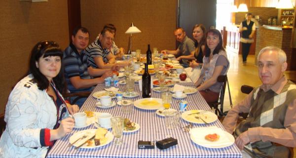 Periodistes russsos a l'Hotel Hostal Sport