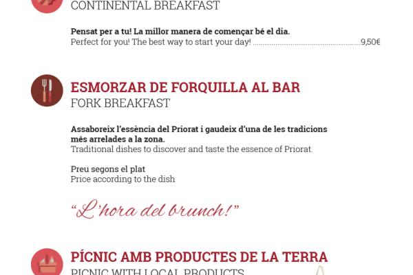 carta bar hostal sport priorat