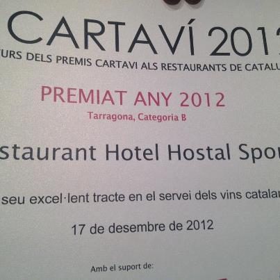 premi cartavi 2012 hotel hostal sport