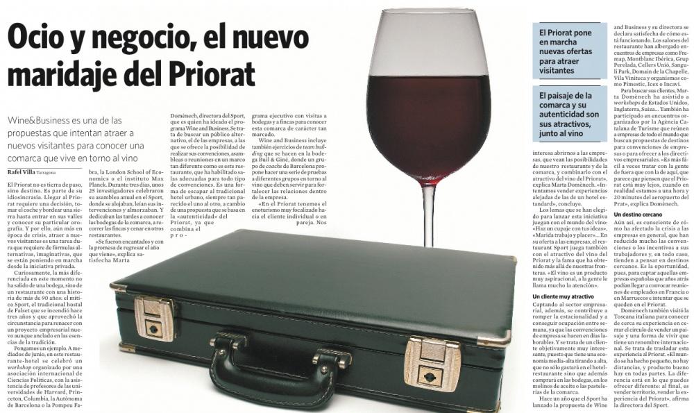 Article Diari de Tarragona de Wine&Business